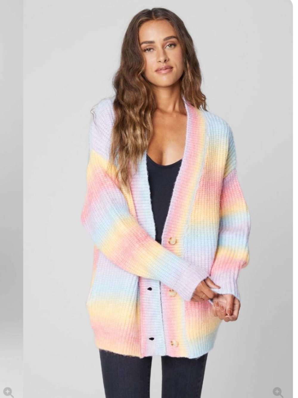Blank NYC Rainbow Sherbet Chunk Oversize Cardigan - Picture 11 of 12